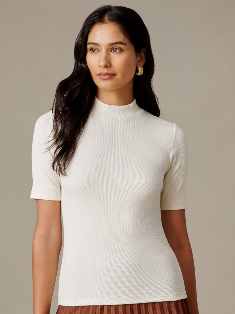 J McLaughlin Jess Ribbed Top - Ivory NEW